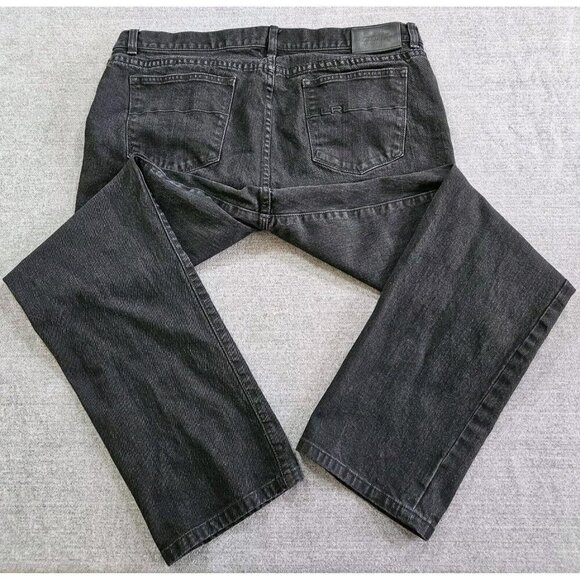 Lauren Ralph Lauren Jeans Womens 16 Black Straight Bootcut Classic Denim Goth - Picture 14 of 15